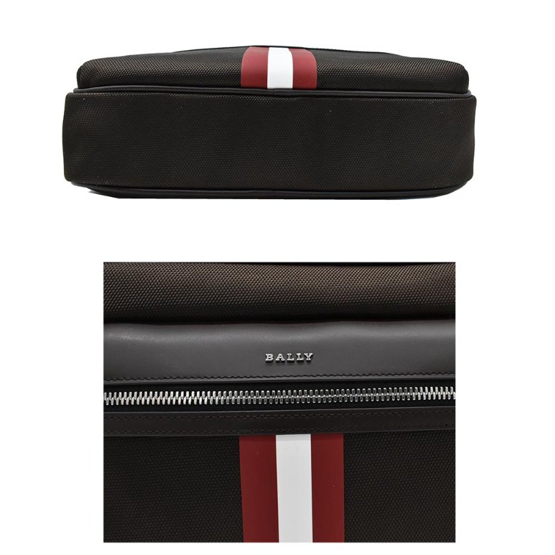 【門市全新現貨】BALLY THAREK 經典紅白條紋帆布斜背包相機包(附原廠防塵袋)-1