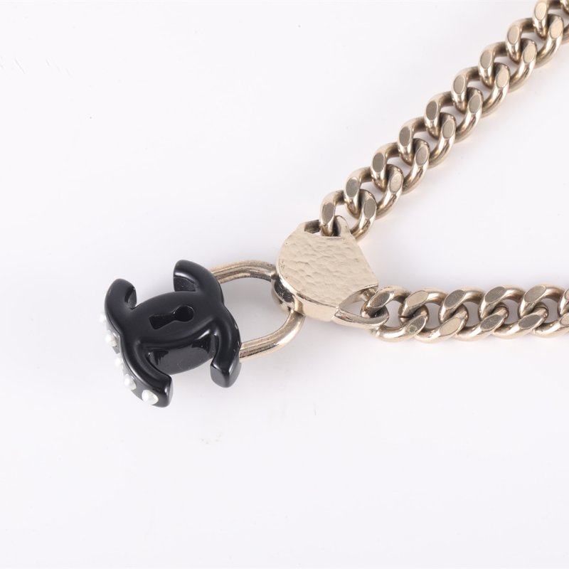 CHANEL 合金22C拉鏈頭雙C吊墜項鏈項鍊-2