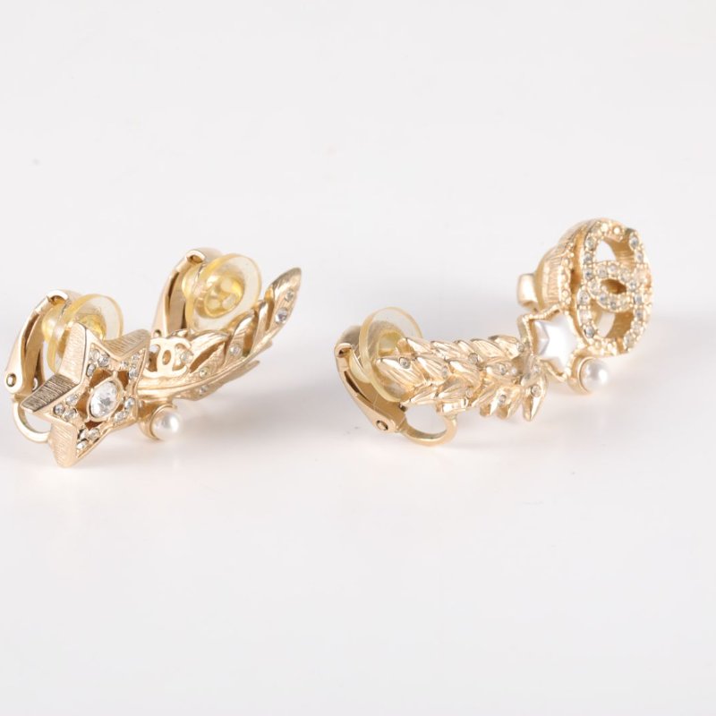 CHANEL 合金19K羽毛耳環耳環-4