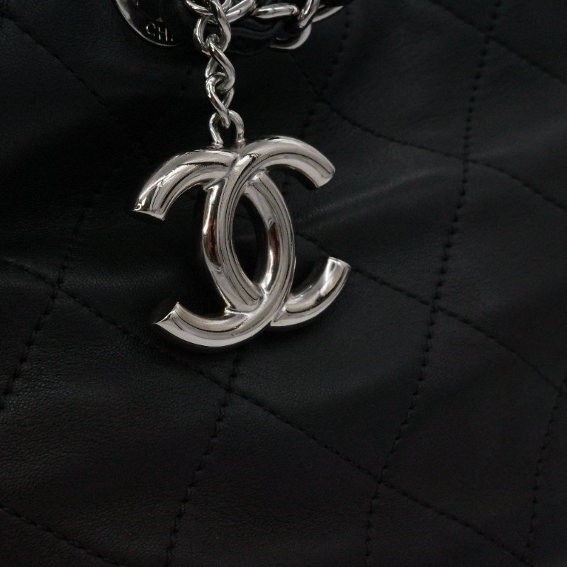 【超級帥氣🕶通勤必備】Chanel 香奈兒 黑色羊皮 菱格紋 托特包 單肩包 電腦包-9