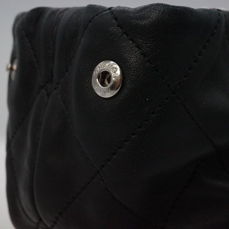 【超級帥氣🕶通勤必備】Chanel 香奈兒 黑色羊皮 菱格紋 托特包 單肩包 電腦包-10