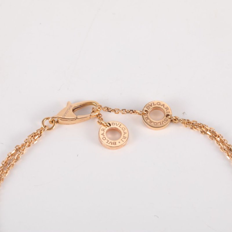 BVLGARI DIVASDREAM白母貝18K金小扇子手鏈18K玫瑰金/白貝母S-M碼玫瑰金手鍊／手環-1