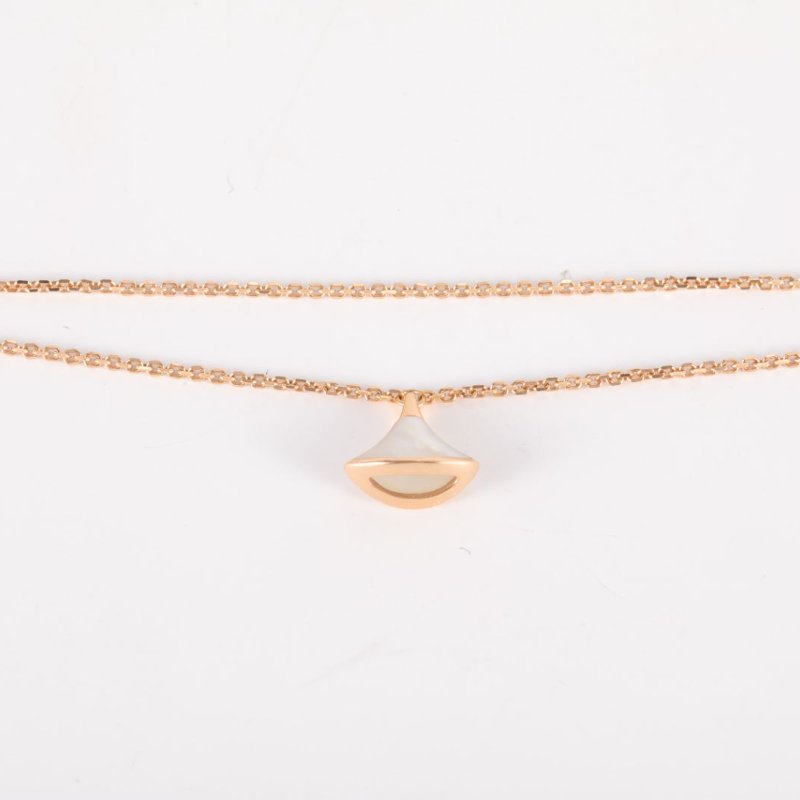 BVLGARI DIVASDREAM白母貝18K金小扇子手鏈18K玫瑰金/白貝母S-M碼玫瑰金手鍊／手環-2