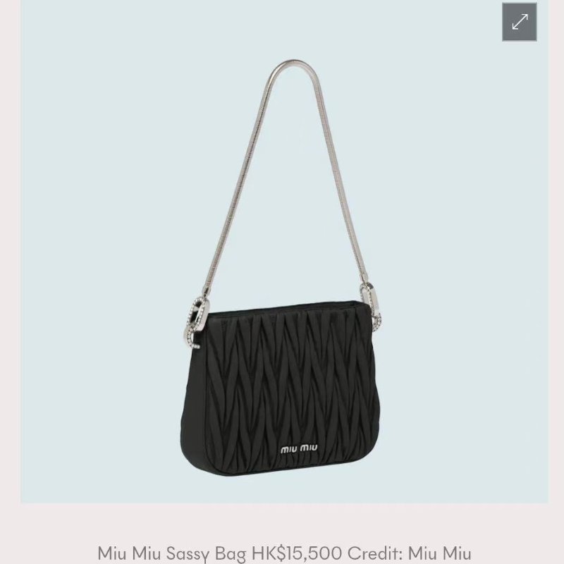 MIU MIU Sassy 水鑽扣軟皮革手袋-1