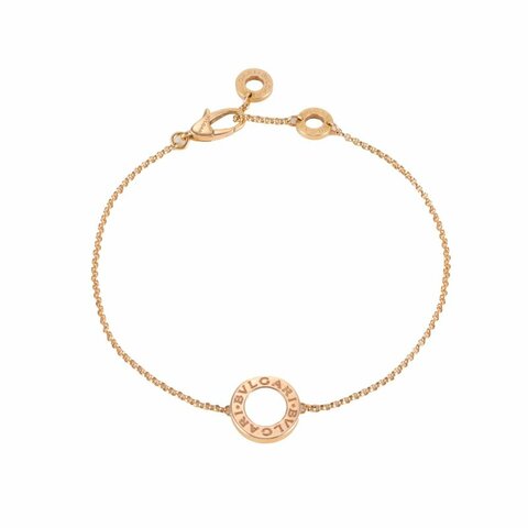 BVLGARI BVLGARIBVLGARIBaby系列嵌貝母圓餅手鏈18K玫瑰金/白貝母S-M碼玫瑰金18K手鍊／手環
