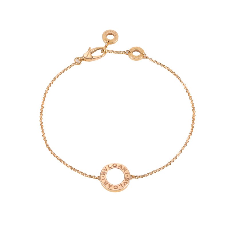 BVLGARI BVLGARIBVLGARIBaby系列嵌貝母圓餅手鏈18K玫瑰金/白貝母S-M碼玫瑰金18K手鍊／手環-0