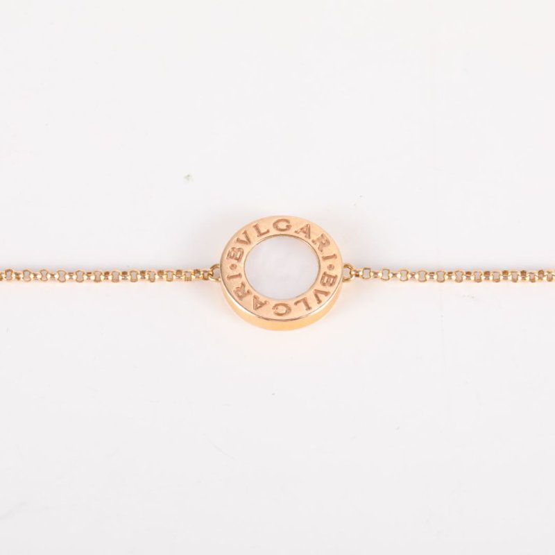 BVLGARI BVLGARIBVLGARIBaby系列嵌貝母圓餅手鏈18K玫瑰金/白貝母S-M碼玫瑰金18K手鍊／手環-2
