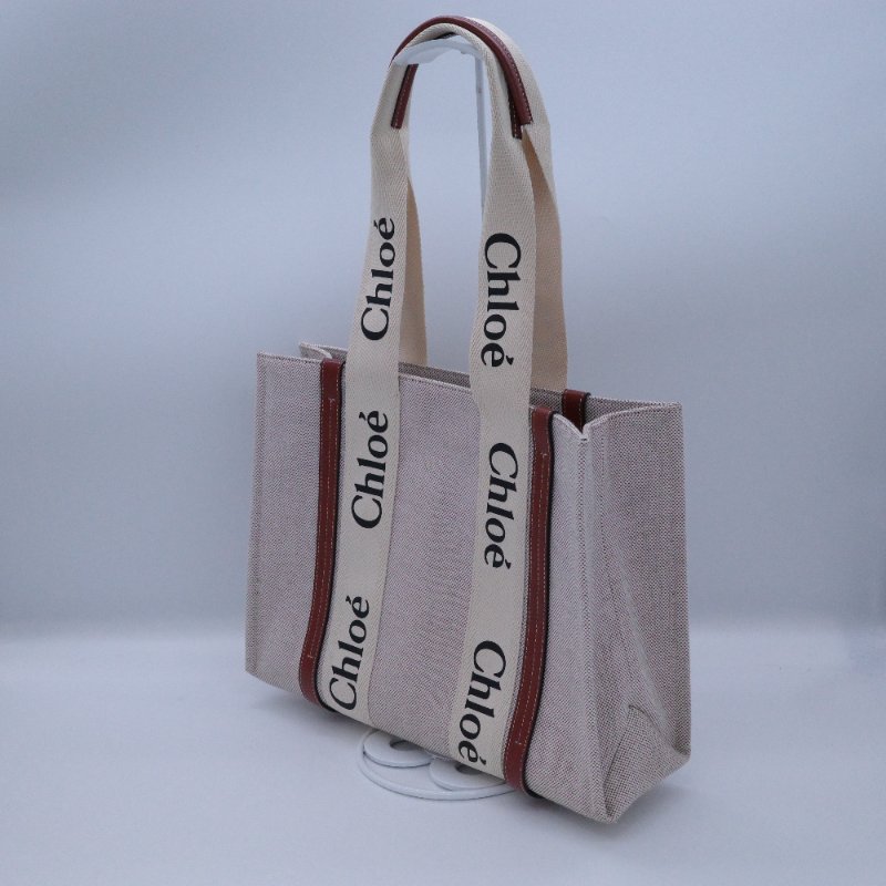 Chloé 蔻依 Woddy 中型焦糖色 棕色 亞麻色 單肩包 托特包 電腦包-1