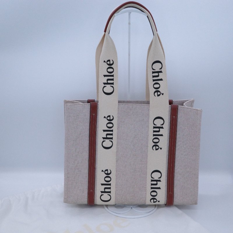 Chloé 蔻依 Woddy 中型焦糖色 棕色 亞麻色 單肩包 托特包 電腦包-2
