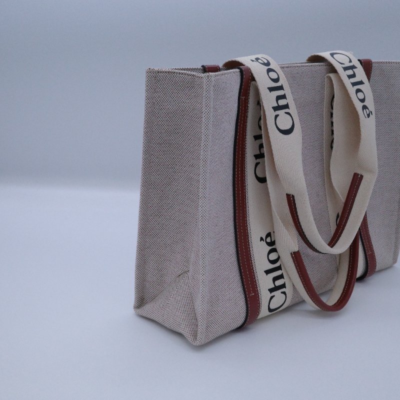 Chloé 蔻依 Woddy 中型焦糖色 棕色 亞麻色 單肩包 托特包 電腦包-3