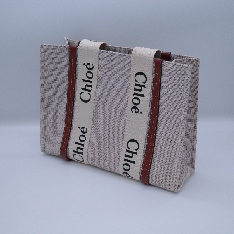 Chloé 蔻依 Woddy 中型焦糖色 棕色 亞麻色 單肩包 托特包 電腦包-4