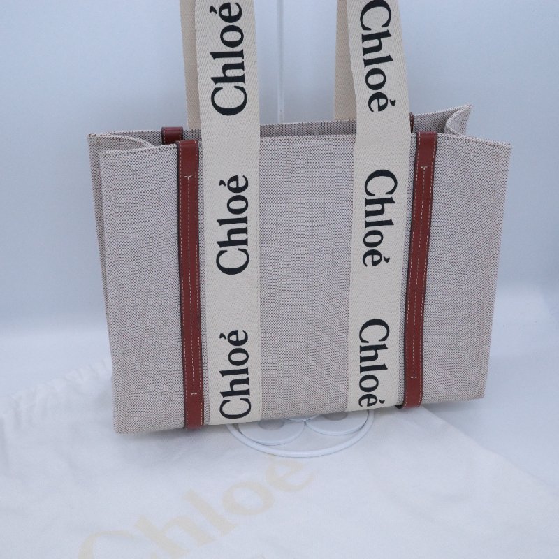 Chloé 蔻依 Woddy 中型焦糖色 棕色 亞麻色 單肩包 托特包 電腦包-5