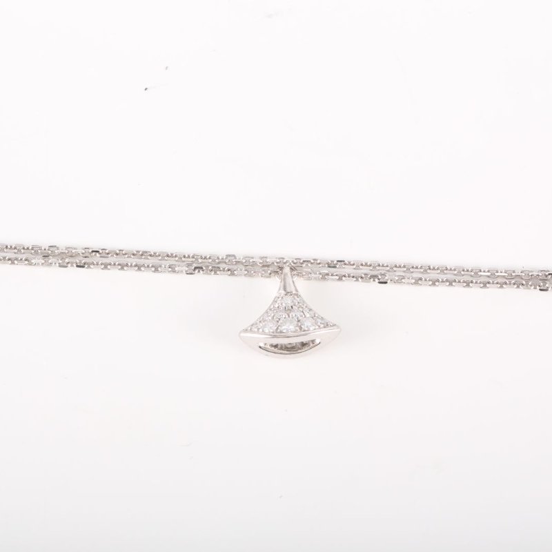 BVLGARI DIVASDREAM滿鑽小扇子手鏈18K白金/鑽石M-L碼白金滿鑽18K小扇子手鏈手鍊／手環-4