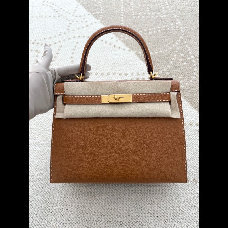 Hermes kelly 28 金棕金扣-0