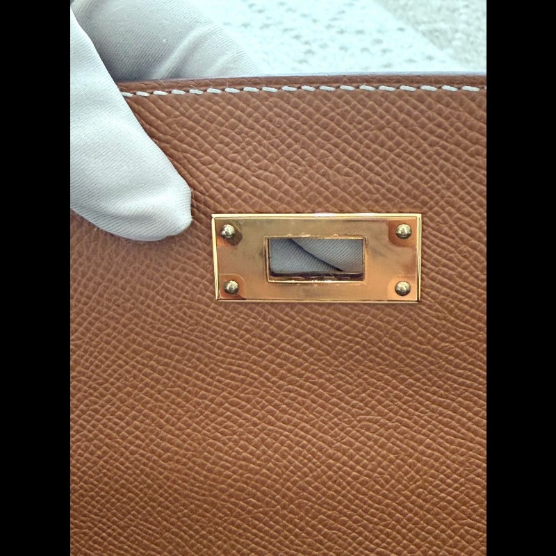 Hermes kelly 28 金棕金扣-13