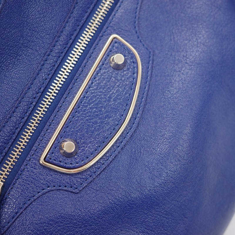 【超級新呀🌟 】Balenciaga 巴黎世家 Classic 經典款 牛皮革 機車包 電光藍 銀扣 手提包 單肩包-6