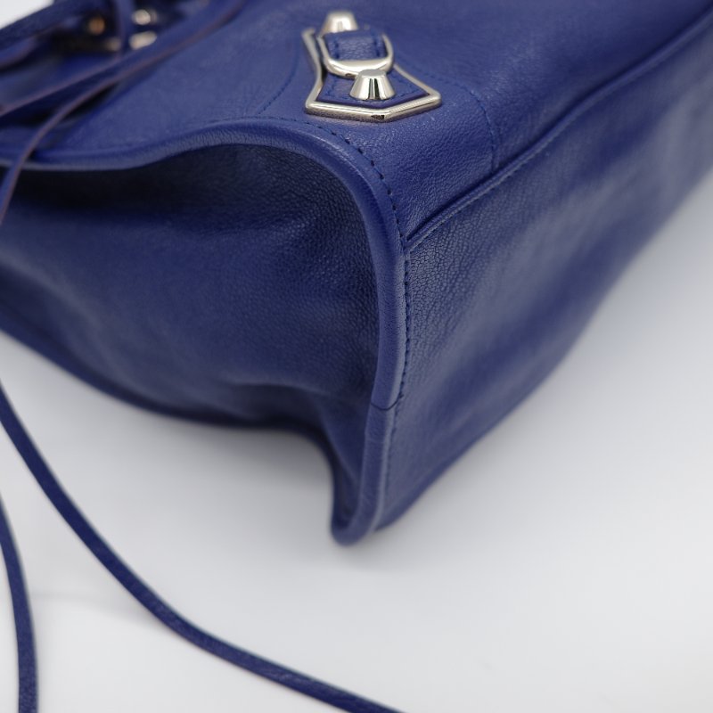 【超級新呀🌟 】Balenciaga 巴黎世家 Classic 經典款 牛皮革 機車包 電光藍 銀扣 手提包 單肩包-12