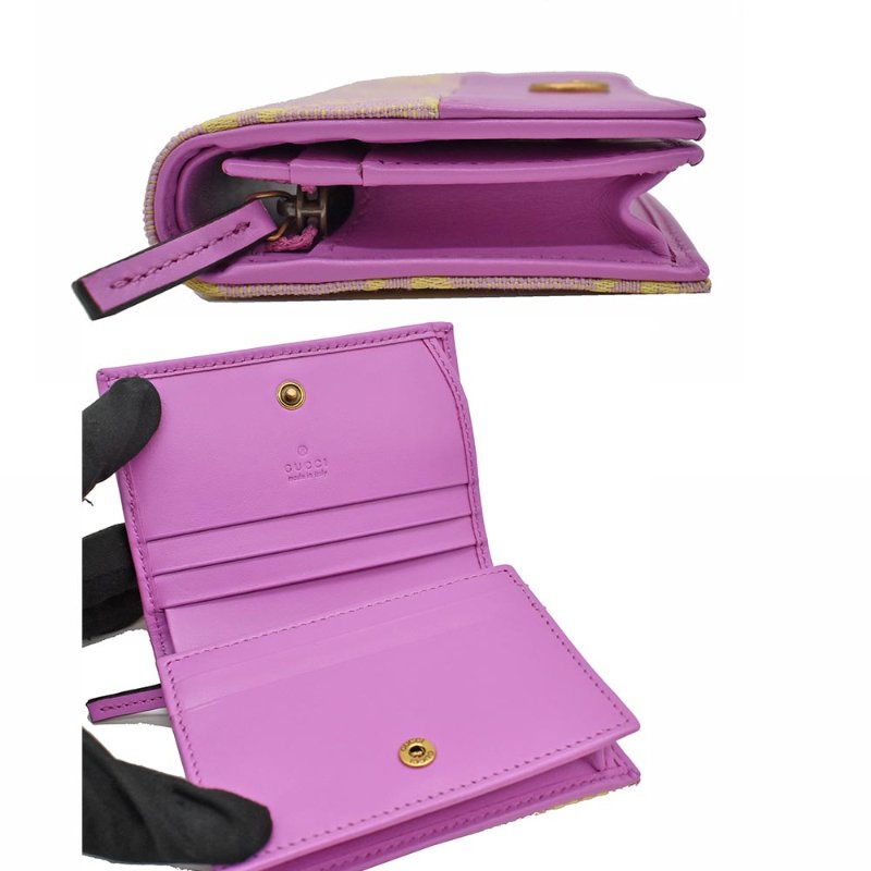 【門市全新現貨】GUCCI 皮革拼織布LOGO零錢短夾卡夾(附原廠紙盒)-1