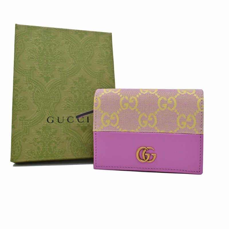【門市全新現貨】GUCCI 皮革拼織布LOGO零錢短夾卡夾(附原廠紙盒)-3