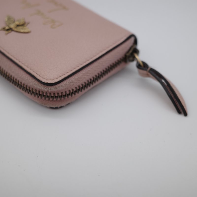 Gucci 古馳 粉色牛皮 瑪格麗特 女王蜂 零錢包 卡包 卡夾-4