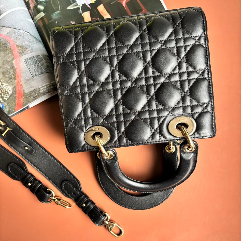 ::Christain Dior:: Lady Dior My ABCDior 小型包款 黛妃包 黑色手提包 斜背包 Cannage 籐格紋羊皮-2