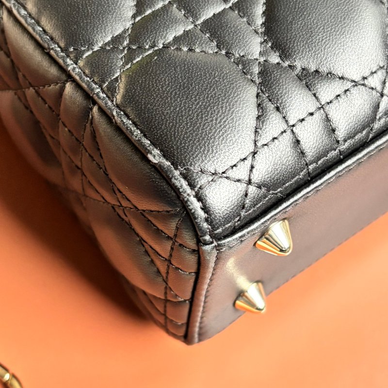 ::Christain Dior:: Lady Dior My ABCDior 小型包款 黛妃包 黑色手提包 斜背包 Cannage 籐格紋羊皮-5