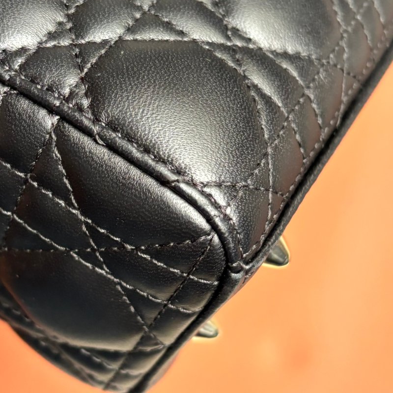 ::Christain Dior:: Lady Dior My ABCDior 小型包款 黛妃包 黑色手提包 斜背包 Cannage 籐格紋羊皮-6