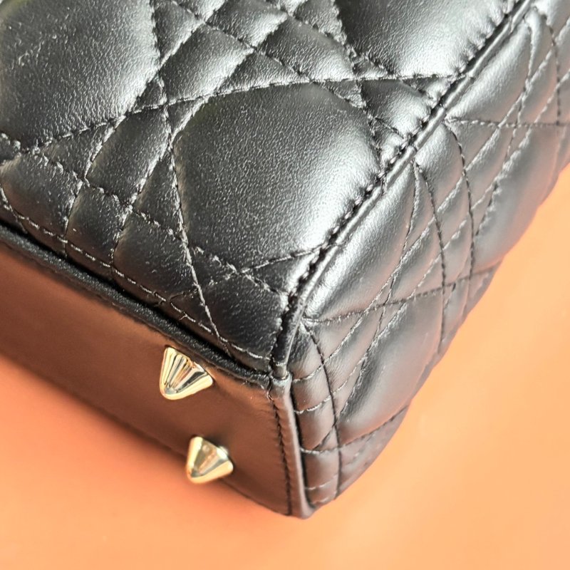 ::Christain Dior:: Lady Dior My ABCDior 小型包款 黛妃包 黑色手提包 斜背包 Cannage 籐格紋羊皮-7