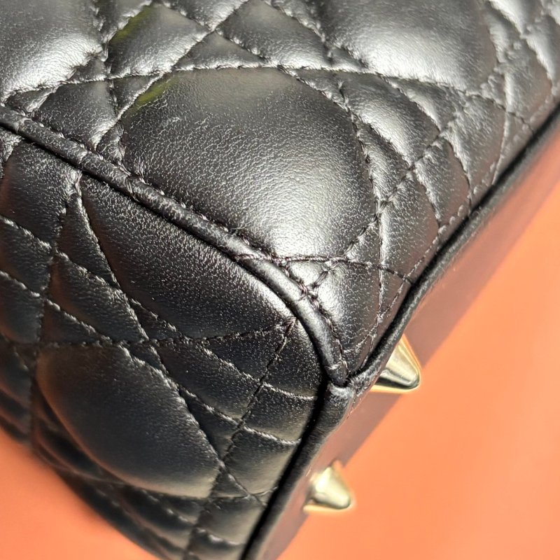 ::Christain Dior:: Lady Dior My ABCDior 小型包款 黛妃包 黑色手提包 斜背包 Cannage 籐格紋羊皮-8