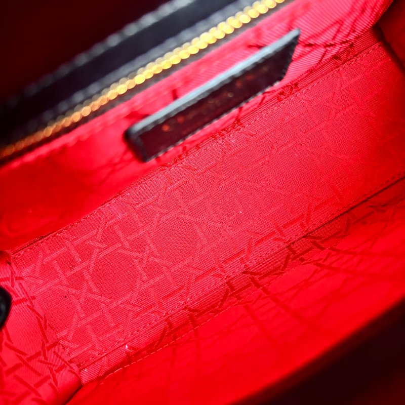 ::Christain Dior:: Lady Dior My ABCDior 小型包款 黛妃包 黑色手提包 斜背包 Cannage 籐格紋羊皮-15