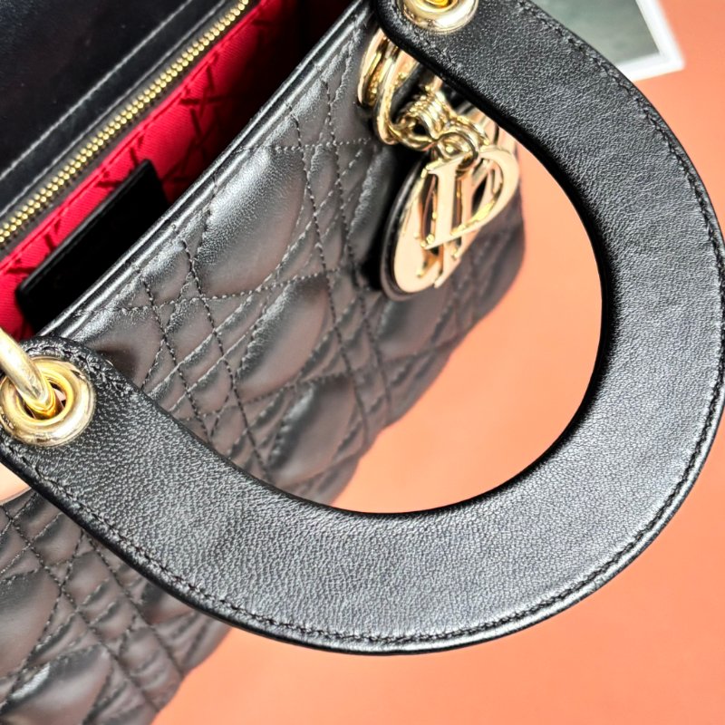 ::Christain Dior:: Lady Dior My ABCDior 小型包款 黛妃包 黑色手提包 斜背包 Cannage 籐格紋羊皮-21