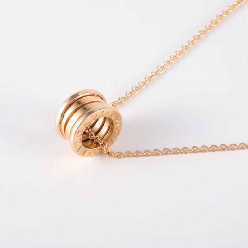 BVLGARI B.ZERO1彈簧項鏈三環扣18K玫瑰金項鏈玫瑰金項鍊-1