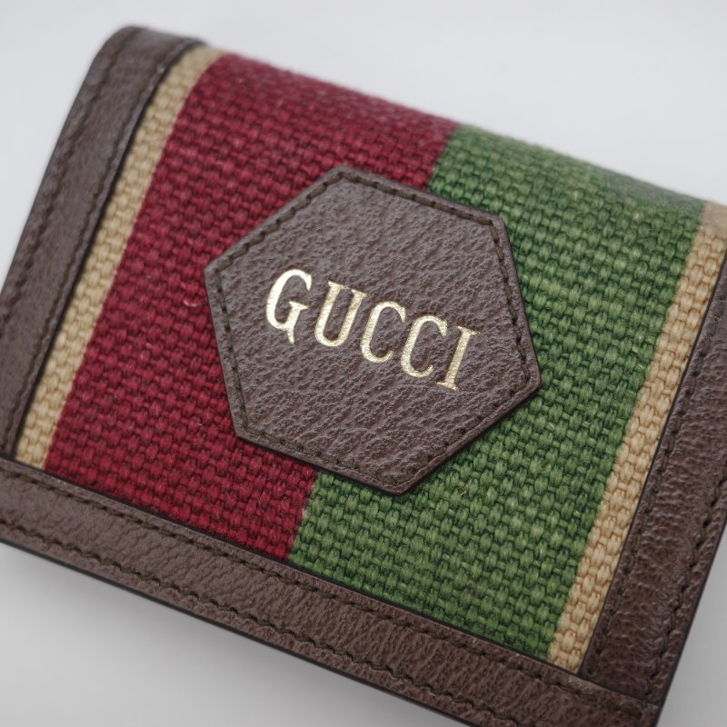 百年限量款 Gucci 古馳 亞麻色 拼色 牛皮革 短錢包 短夾-2
