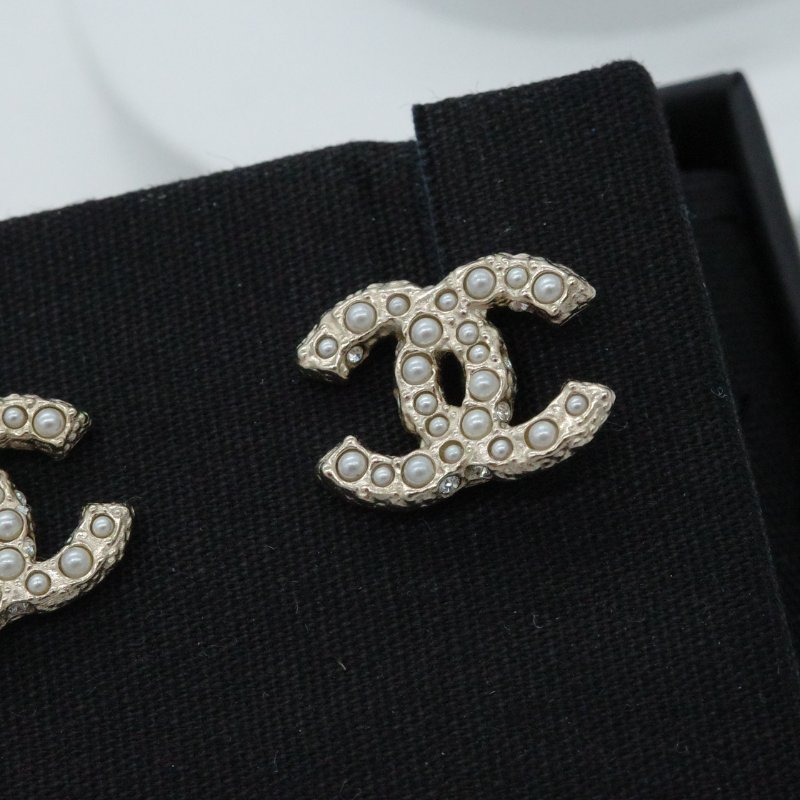 Chanel 香奈兒 珍珠 CC Logo 耳環 耳釘 耳墜-2