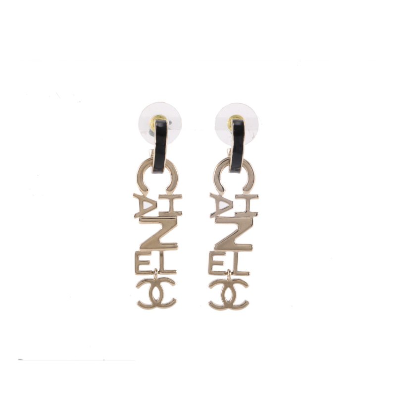 CHANEL 合金22KLOGO吊墜耳環耳釘耳環-0