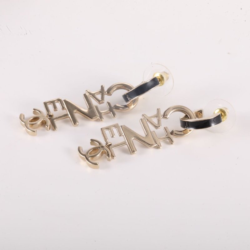 CHANEL 合金22KLOGO吊墜耳環耳釘耳環-1