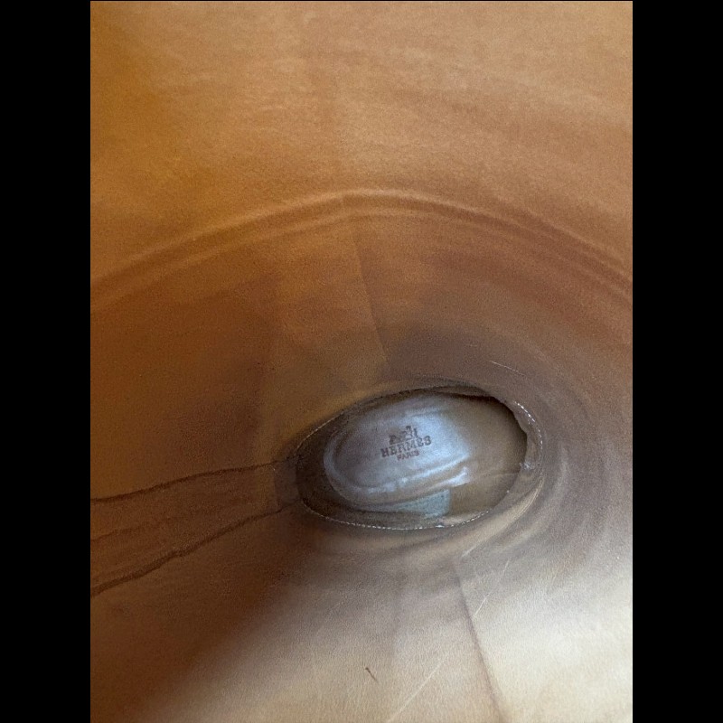 Hermes 咖邊黑皮革平底長靴-9