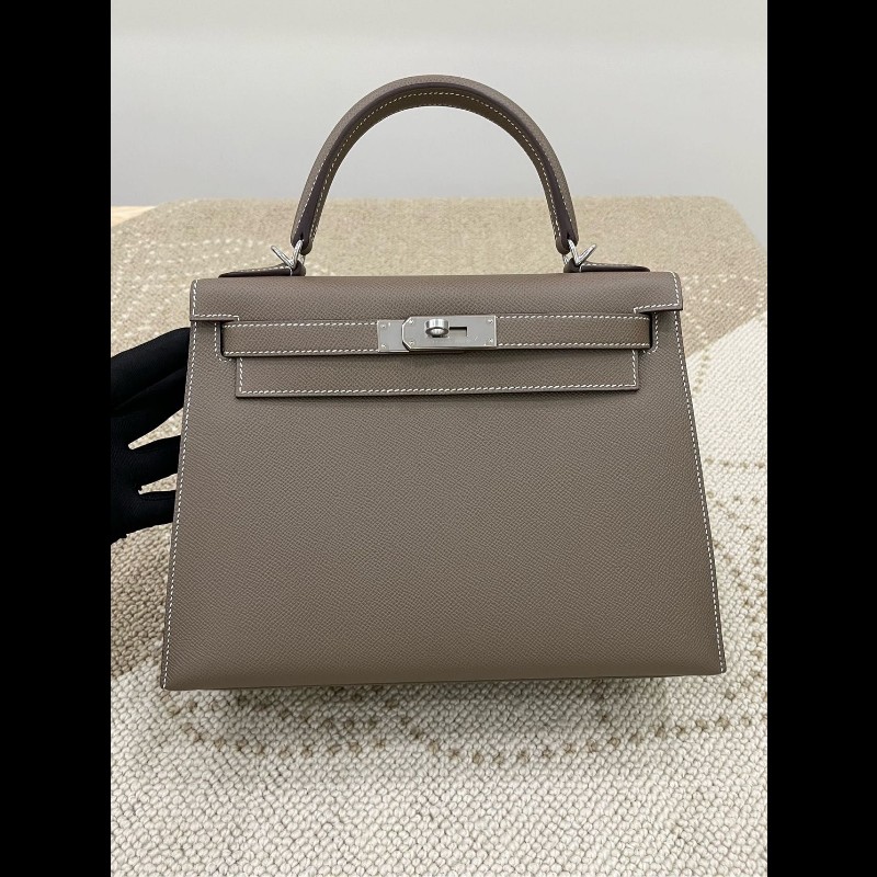 Hermes kelly 28 大象灰銀扣 Epsom皮-0