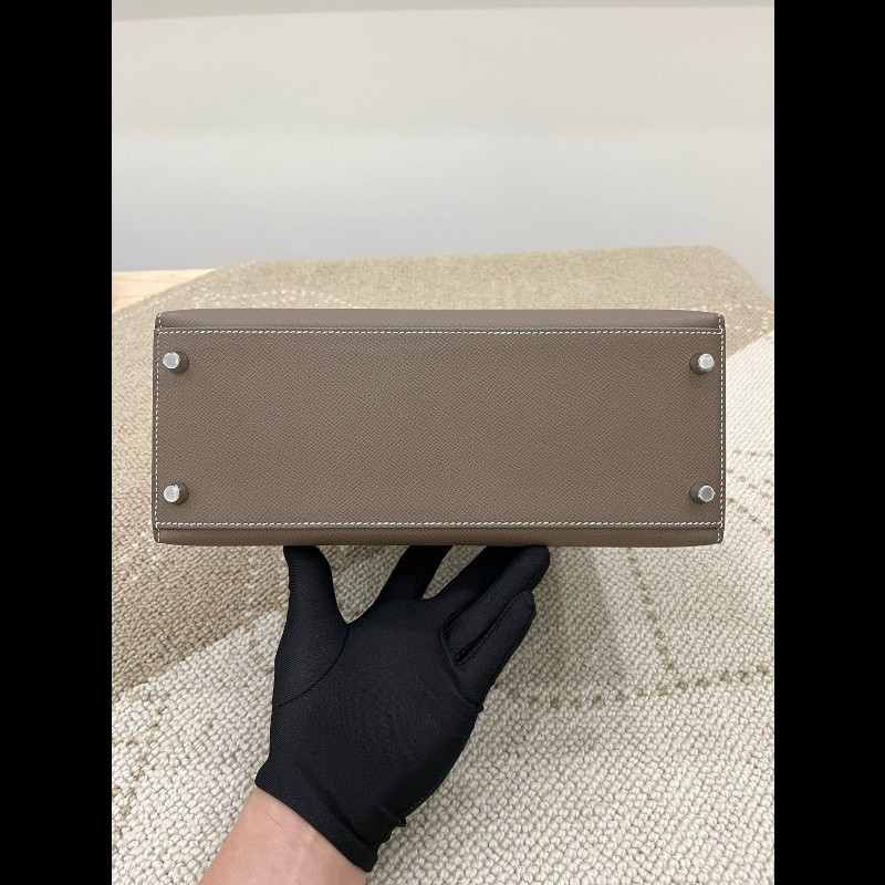 Hermes kelly 28 大象灰銀扣 Epsom皮-4