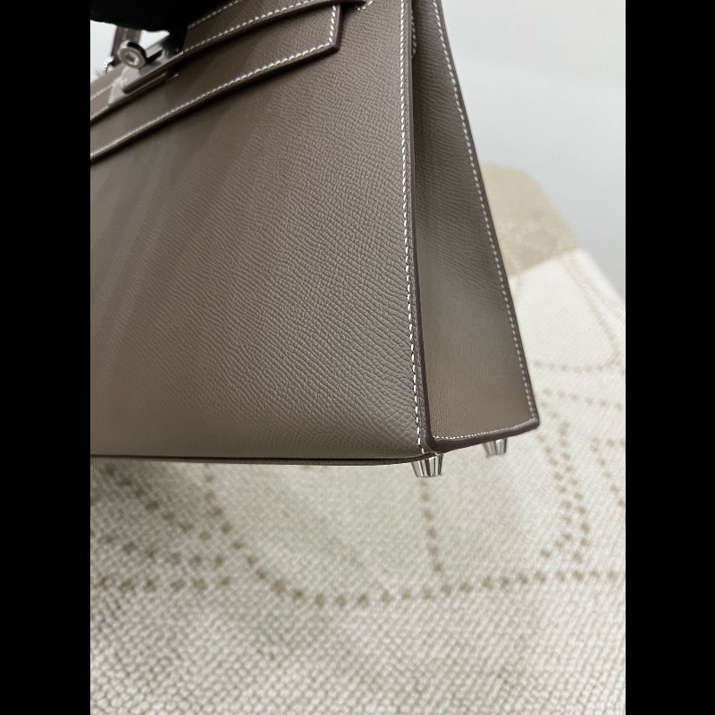 Hermes kelly 28 大象灰銀扣 Epsom皮-7