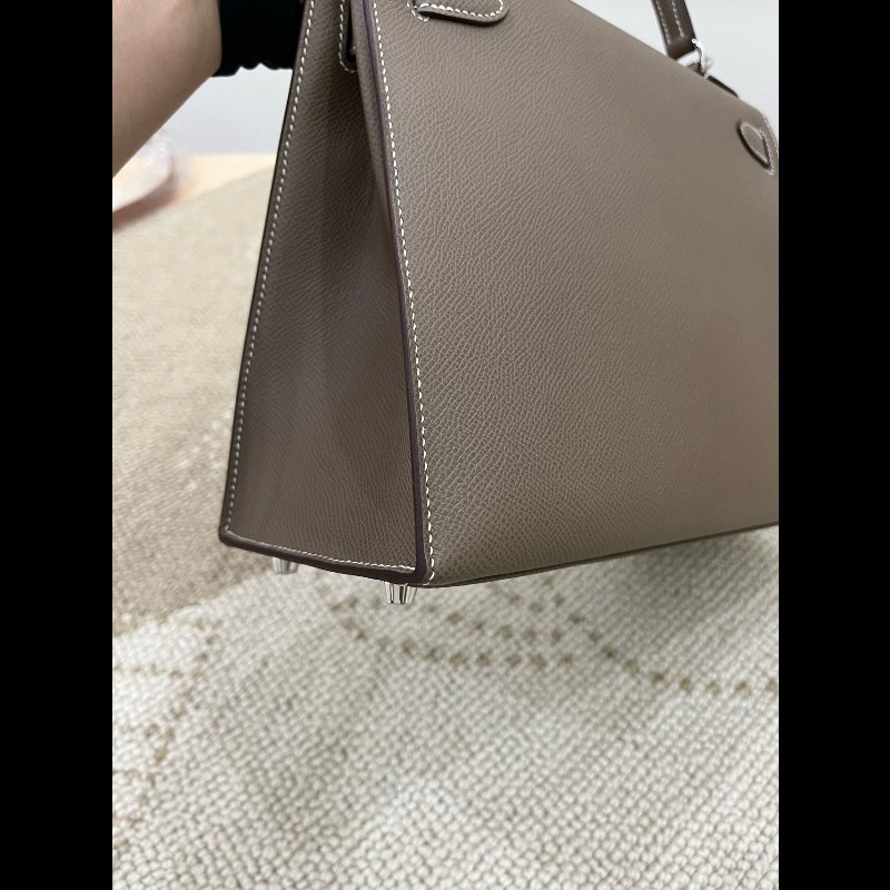 Hermes kelly 28 大象灰銀扣 Epsom皮-9