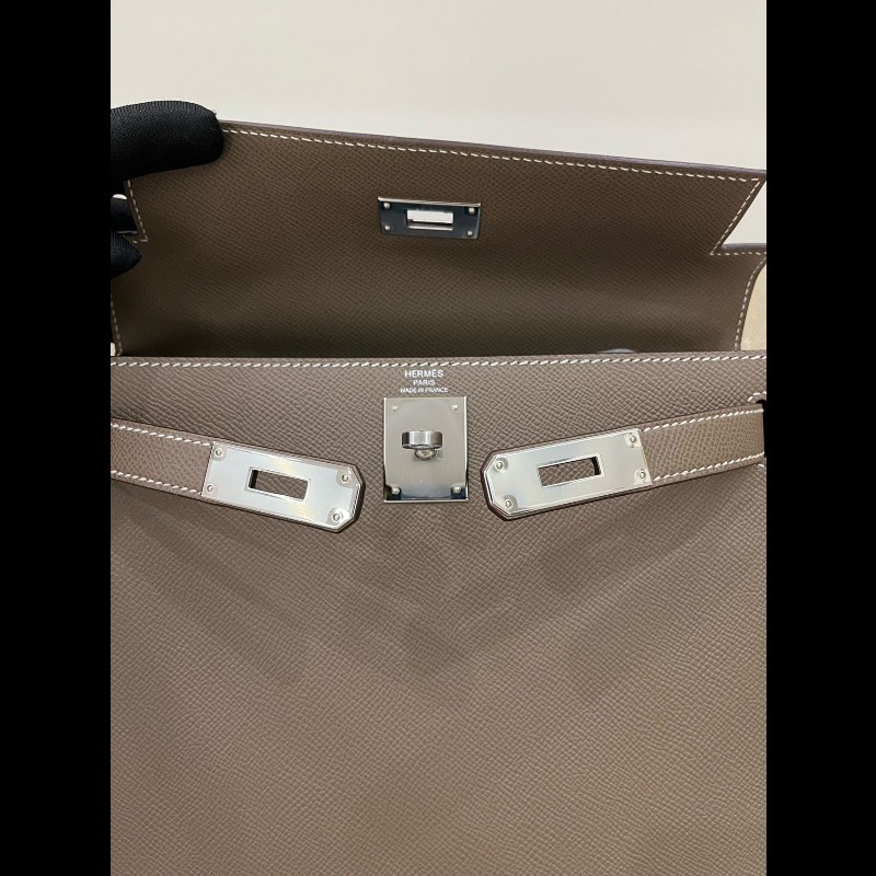 Hermes kelly 28 大象灰銀扣 Epsom皮-12