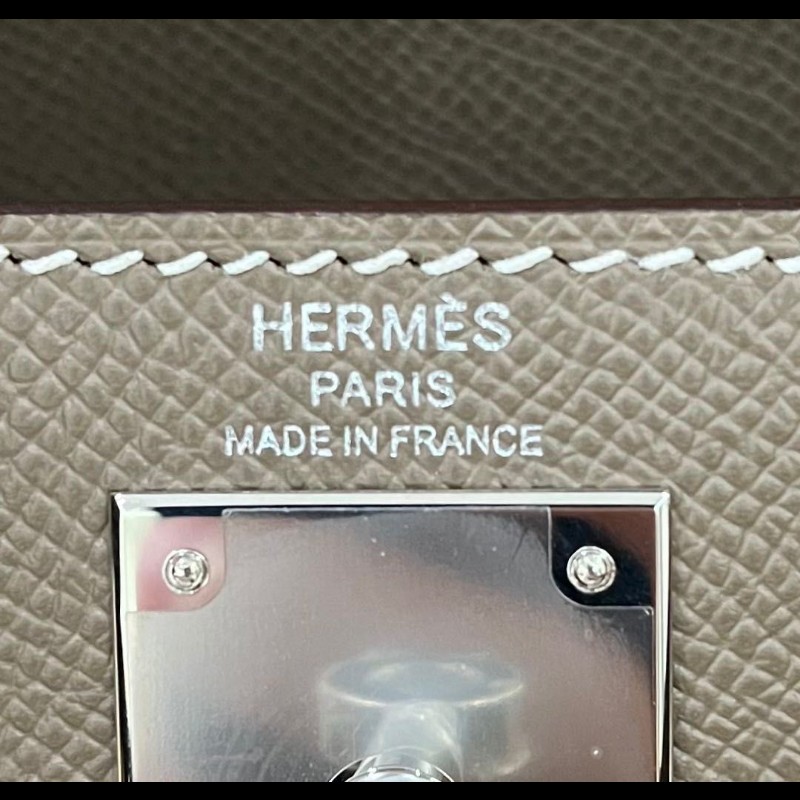 Hermes kelly 28 大象灰銀扣 Epsom皮-13