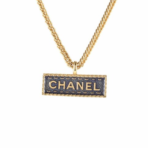 CHANEL 合金24P方牌吊墜粗鏈條項鏈項鍊