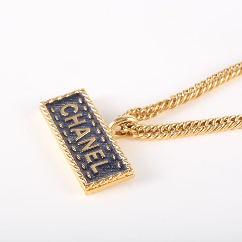 CHANEL 合金24P方牌吊墜粗鏈條項鏈項鍊-1