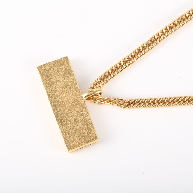 CHANEL 合金24P方牌吊墜粗鏈條項鏈項鍊-2