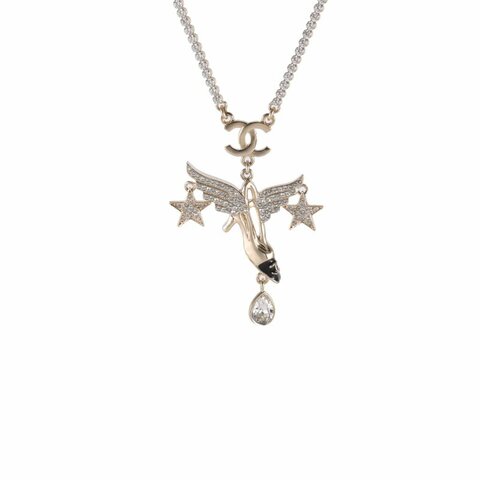 CHANEL 合金23C高跟鞋星星吊墜項鏈項鍊