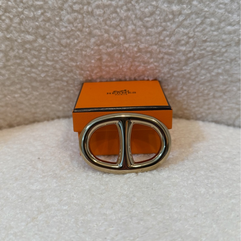 Hermes Chaine d'Ancre Scarf 90 Ring大豬鼻絲巾扣(金色）-1
