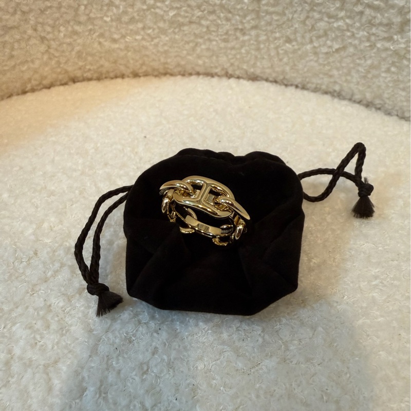 Hermes Legato Torgate Chaine d'Ancre Scarf 90 Ring 豬鼻絲巾扣(金色)-1