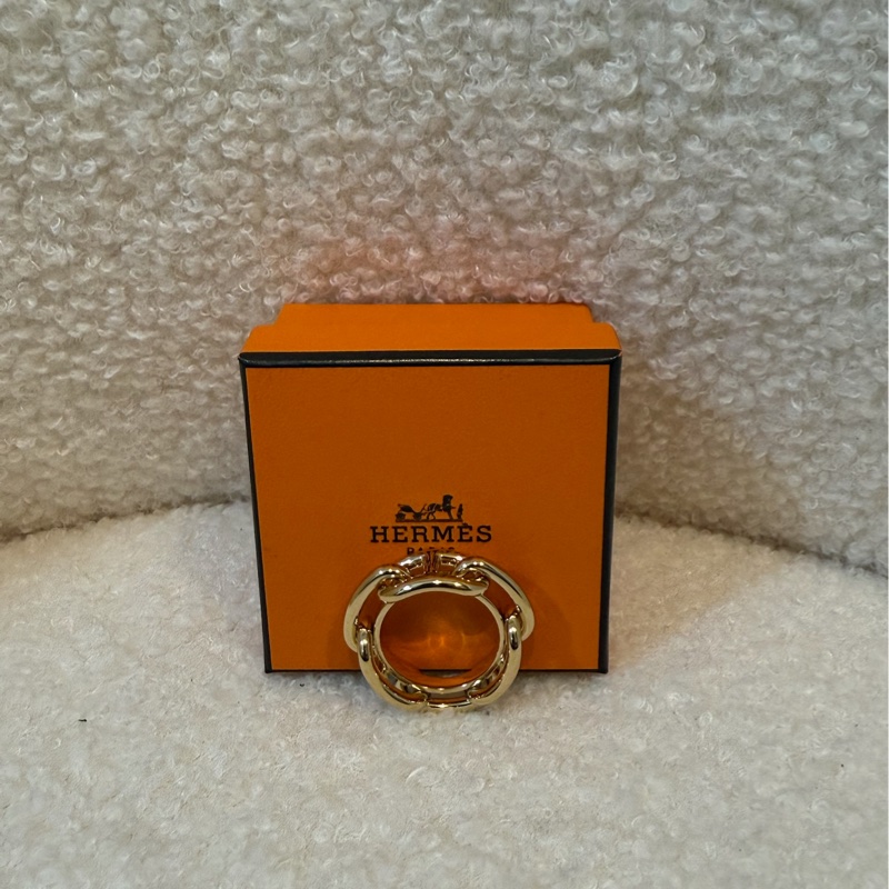 Hermes Legato Torgate Chaine d'Ancre Scarf 90 Ring 豬鼻絲巾扣(金色)-3